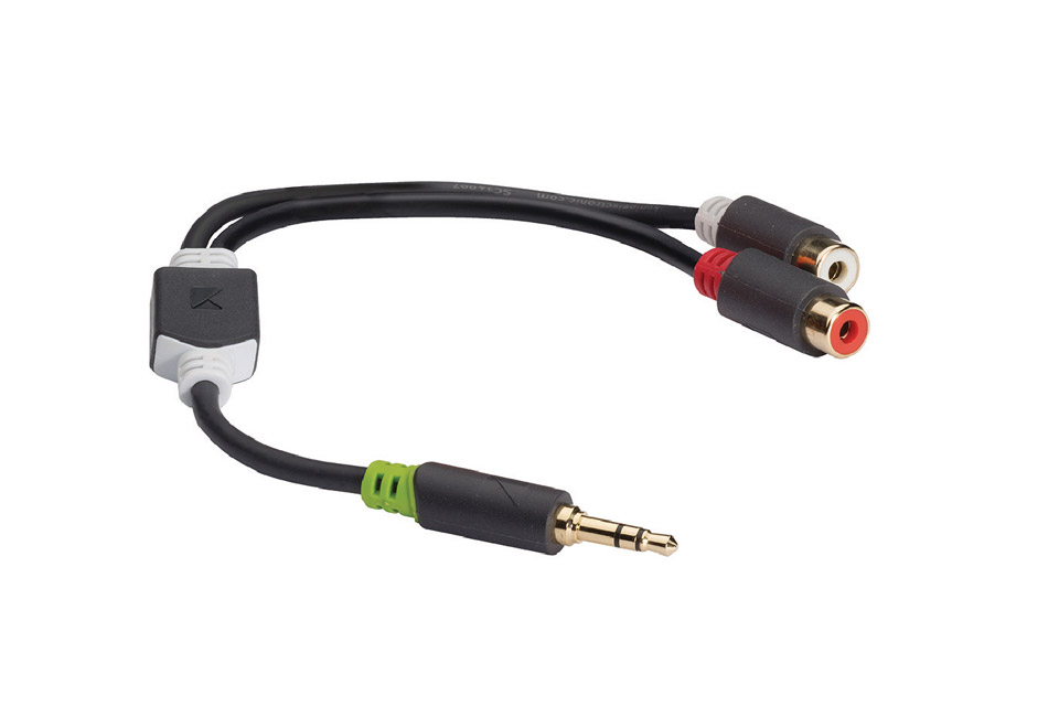 3.5mm RCA-Female Mono Stereo to 1/4 2-RCA Splitter LEFT L-R 1FT-2'ft 3 4 5 cable 