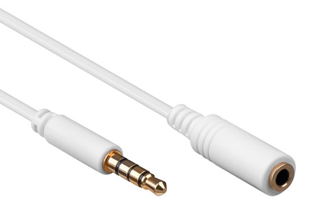 Headset extension cable, white