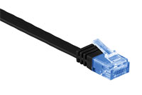Goobay Network cable, Cat 6a UTP flat, black