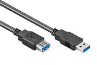 USB 3.0 extension A-A, black
