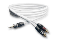 SUPRA BiLine MP-2RCA stereo audio Cable (3.5 mm Jack male - 2x Phono RCA male), white | 8 meter