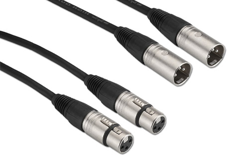 Neutrik XLR sterep cable pair, black