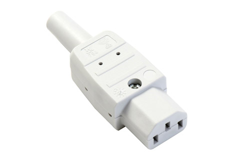 C13 Power connector, female with earth, grey