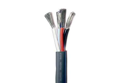 SUPRA Rondo Bi-wire højttaler kabel, 4x 2½ mm², 9.7 mm., antracitgrå