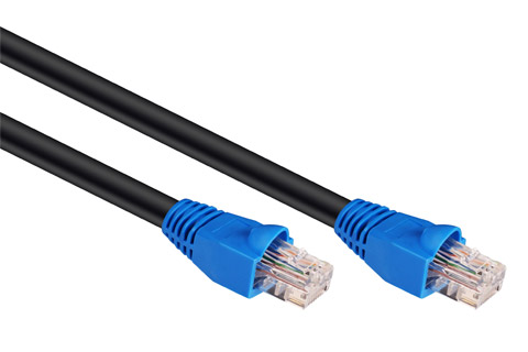 Network cable, Cat 6 UTP, outdoor, black
