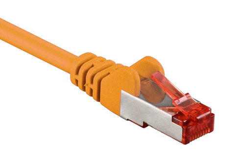 Network cable, Cat 6 S/FTP, orange-gul