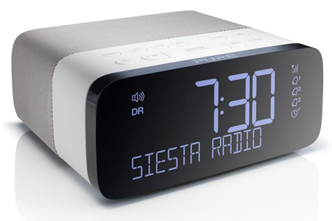Clock radio and alarm clock icon