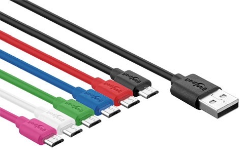 Micro USB ladekabel i farver