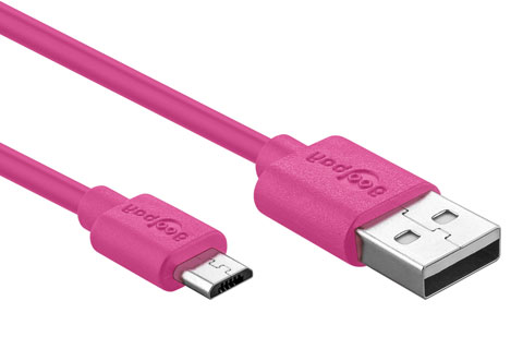 Micro USB ladekabel, pink