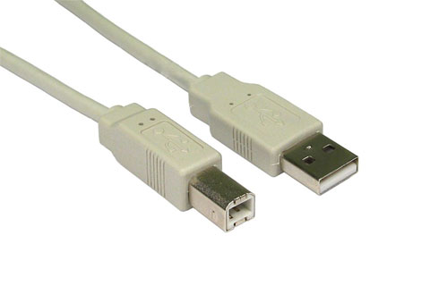 USB 2.0 kabel A/B, gråt