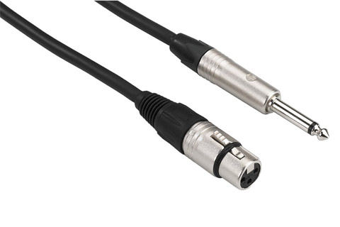 Monacor 6.3 mm. Jack - XLR mono audio cable ( XLR male to 6.3 mm. Jack male), 3 m.