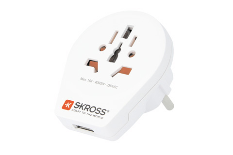Skross World adapter med USB