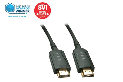 Dette 4K fiberoptiske hybrid HDMI kabel er den perfekte l�sning, til installationer hvor HDMI signalet skal tr�kkes over meget lange afstande uden tab.