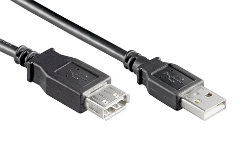 USB forlaengerkabel, sort