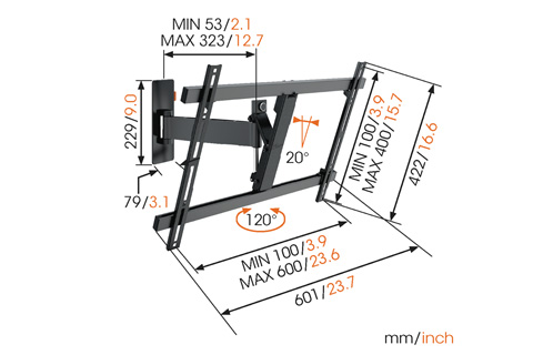 Vogels WALL 3325 vægbeslag med drejefunktion