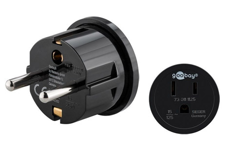 USA to DK power adapter, black