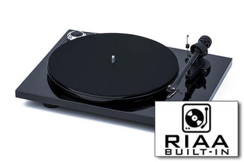 Turntable with built-in RIAA icon