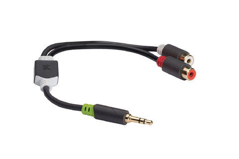 Stereo audio kabel (3.5 mm han - 2x RCA hun)