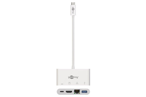 USB-C multiport adapter (USB-C han til HDMI/Ethernet/USB-C/USB 3.0 hun)