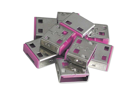 Lindy USB Port Blocker, pink, 10 stk. pakke