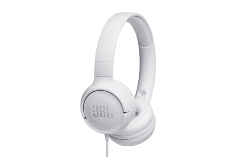 JBL Tune 500 on-ear hörlurar, vit
