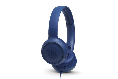 JBL Tune 500 on-ear headphones, blue