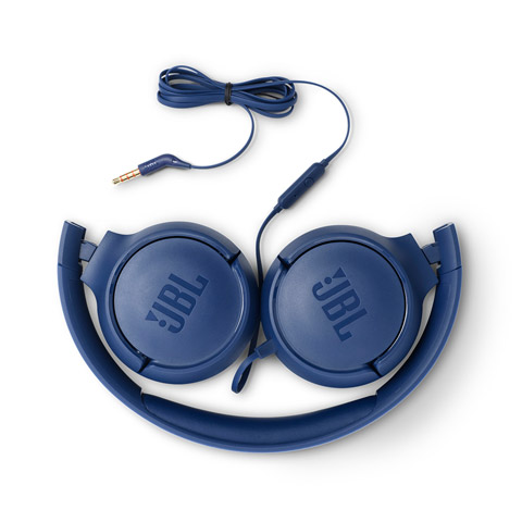 JBL T500 on-ear hovedtelefoner, blå