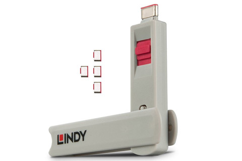 Lindy USB-C/ Thunderbolt 3 port blocker, rød