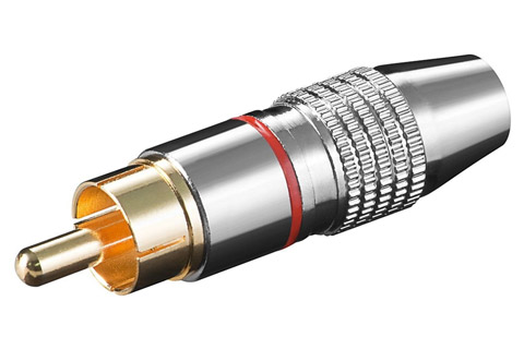 HighGrade RCA-kontakt till 6,5 mm kabel, röd