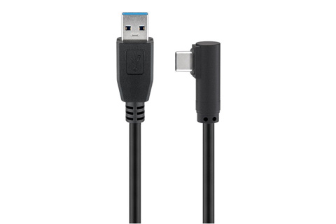 USB-A til vinklet USB-C kabel