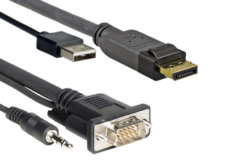 Vivolink Pro kabel med DP, VGA, USB og MiniJack