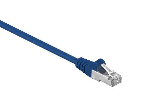CAT 5e SF/UTP network cable (AWG 26/7, CU stranded), blue, 0.25 meter