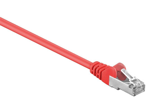 CAT 5e SF/UTP network cable (AWG 26/7, CU stranded), red, 0.25 meter