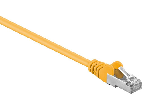 CAT 5e SF/UTP network cable (AWG 26/7, CU stranded), yellow, 0.25 meter
