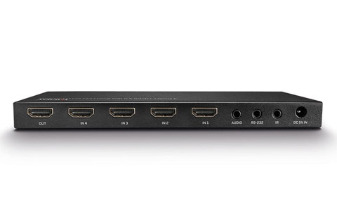Lindy 4 Port HDMI 2.0 18G Switch with Audio - Back