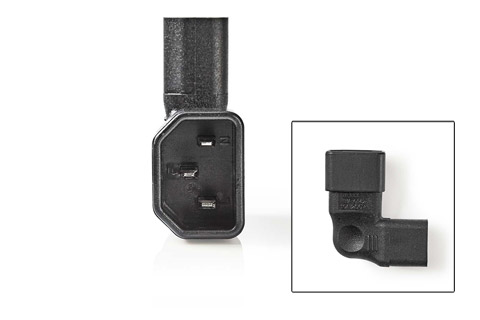 Right angled C14 to C13 adapter