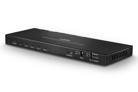 Lindy 4 Port HDMI 2.0 18G Splitter with Audio - Front