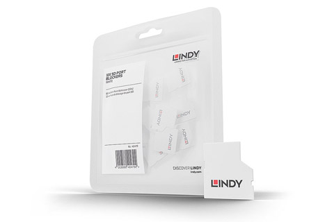 Lindy SD Port Blocker, hvid, 10 stk. pakke