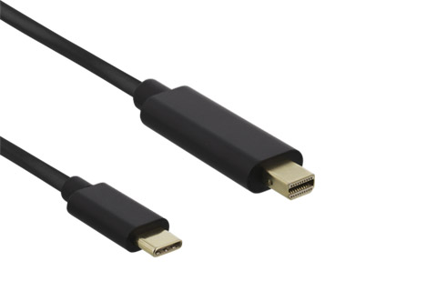 USB-C til Mini Displayport kabel - Sort