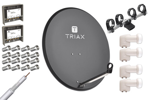 Triax TDS 80A (4 pos, 2 user) Satellite dish 71x79 cm. kit for 4 positions and 2 users