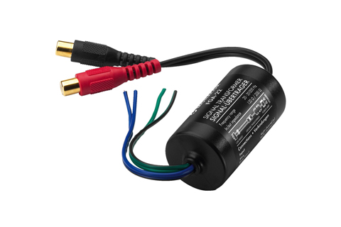 Converts a speaker output to an analog audio output