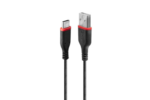 Lindy reinforced USB 2.0 cable (USB C - A male), 3A 