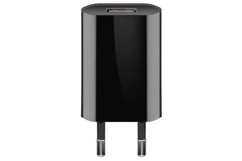 USB-A charger, 230V, 5W, black