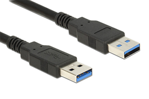 USB 3.0 A-A, black, Logo