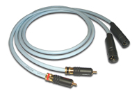 SUPRA EFF-ISL XLR-RCA balanced audio cablepair, w. Swift connectors (2x XLR male - Phono RCA male)