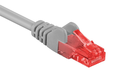 Network cable, Cat 6 UTP, grey, Logo