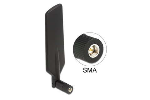 DeLock indoor LTE WLAN Dualband antenna (SMA - 4 dBi) - Black