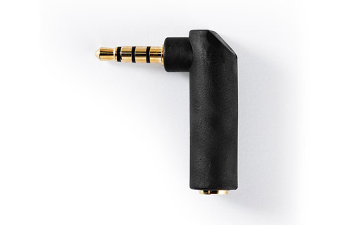 Stereo 4-pin MiniJack angel adaptor (3.5 mm. female - 3.5 mm. male)