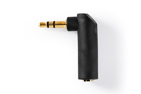 Stereo 3-pin MiniJack angel adaptor (3.5 mm. female - 3.5 mm. male)
