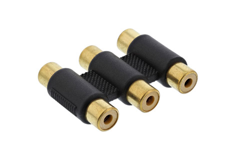3x Phono RCA extention adapter - Gold plated